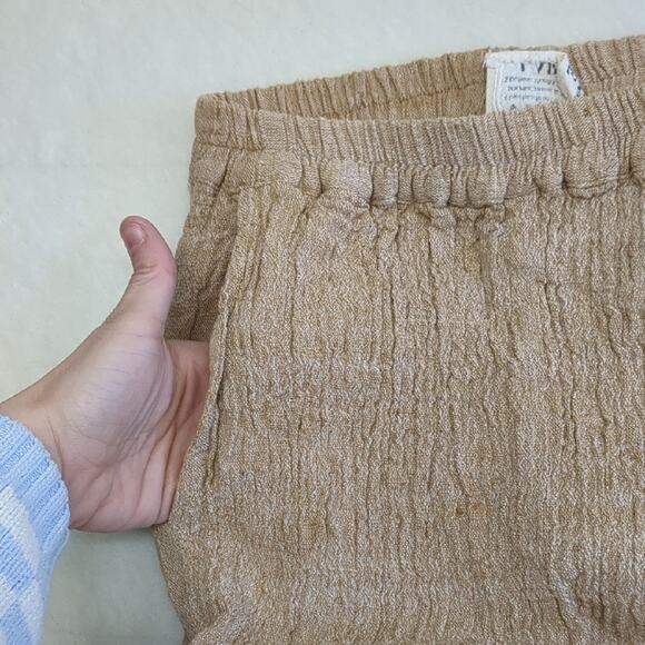 MIHA  natural cotton Textured Tan Pants size Large - Picture 3 of 4